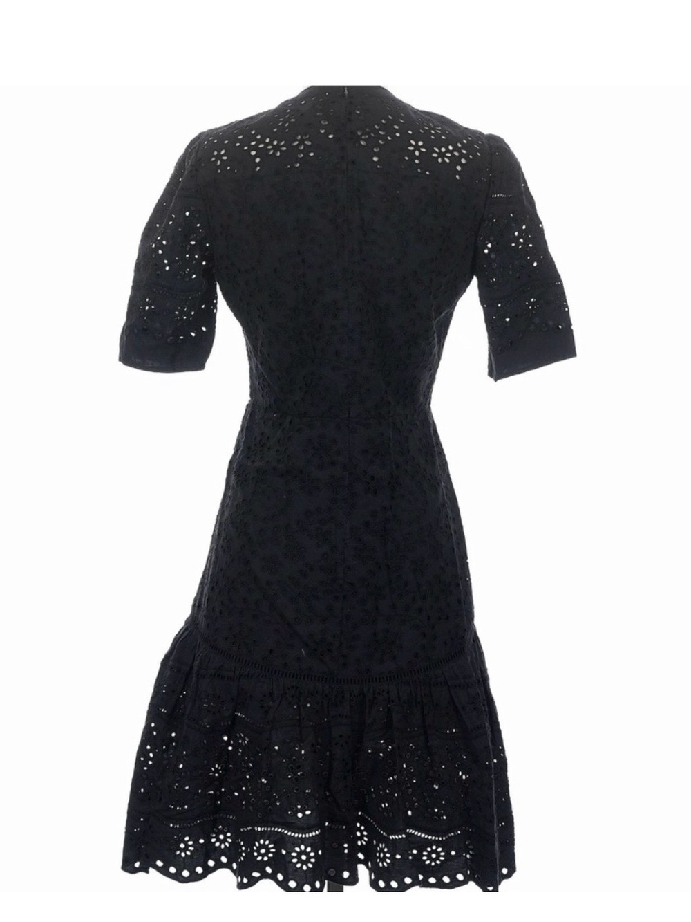 Veronica Beard Black Eyelet Midi Dress - Picture 2 of 4